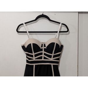 ENTRY  black and cream bodycon dress M